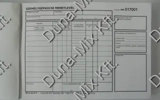 Személygépkocsi menetlevél 1